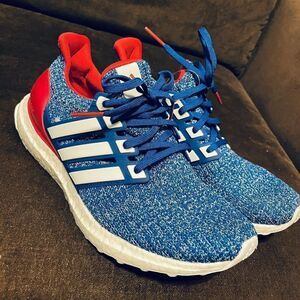 Mint Condition Adidas Ultra Boost Ultraboost 2.0 RED WHITE BLUE mens 8, womens 9